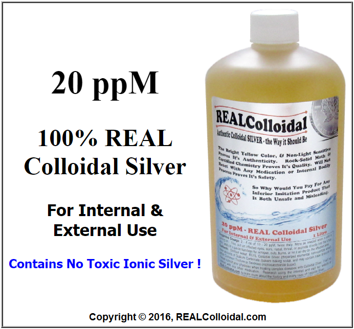 20 ppM REAL Colloidal Silver - No Ionic, RealColloidal.com