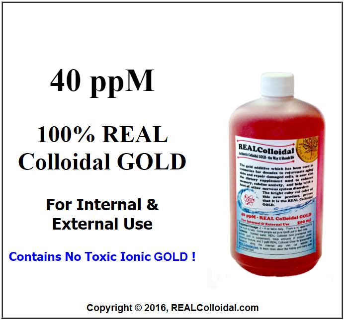 40 ppM REAL Colloidal Gold - No Ionic, RealColloidal.com